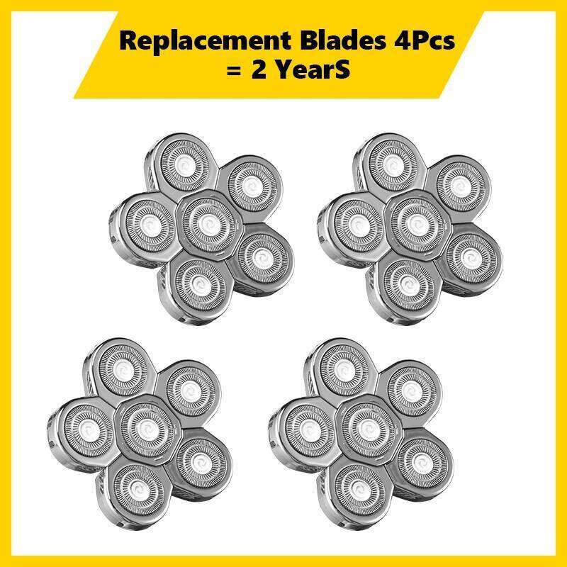 Replacement Men Electric Shaver 6 Cutter Spare Razor Blades Intelligent Floating Extra Head Stainless Steel