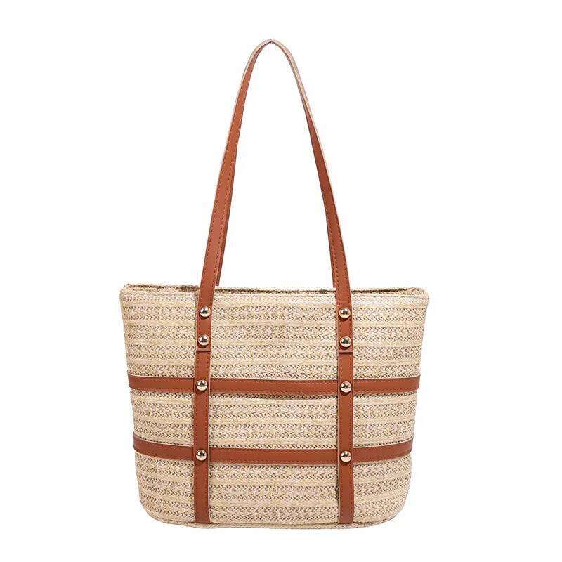 Woven Large-Capacity Women's Vegetable Basket Handbag 2025New Fashion Texture Seaside Beach Designer Shoulder Bag