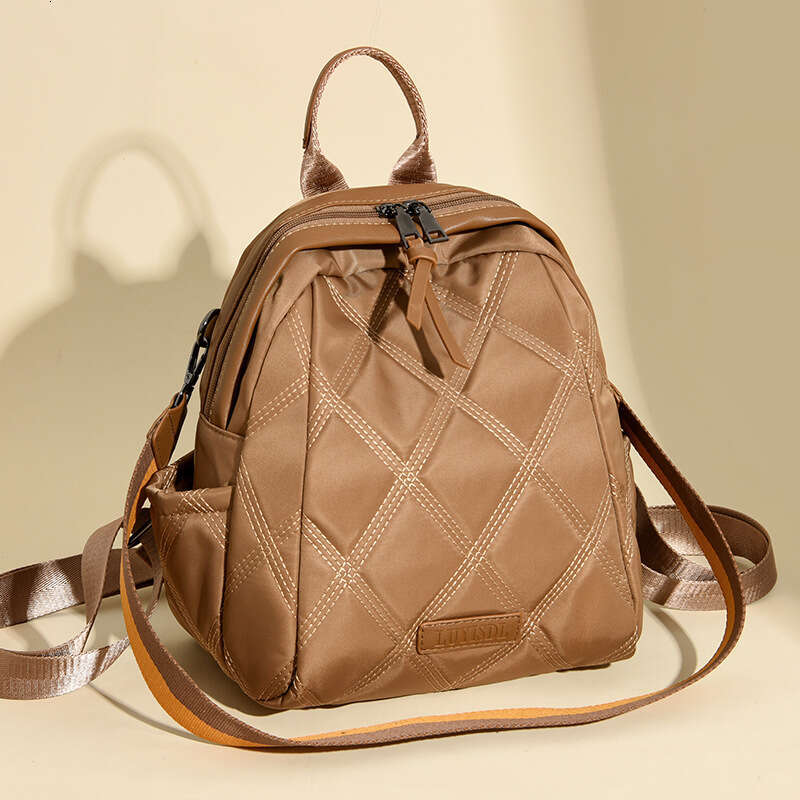Korean Style Fashion Trendy Stylish Quilted Simple Solid Color Women's Bag New Travel Backpack Trend