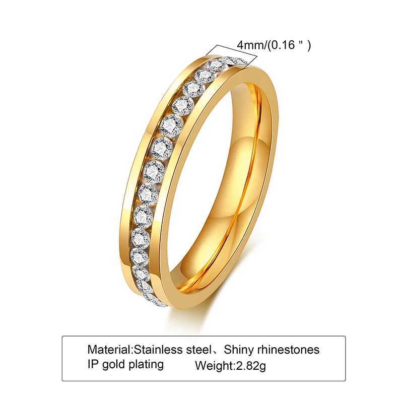 Trendy 316L Stainless Steel Ring Crystal Zircon Best Rings For Women Exquisite Gift Engagement Wedding Party Jewelry Wholesale XJ250606