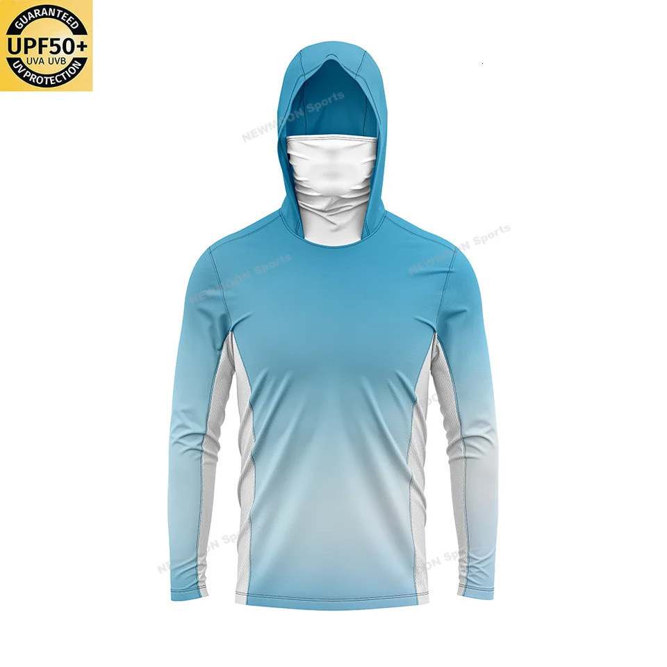 Custom Mens UPF 50 Sun Protection Hoodie Shirts Long Sleeve Lightweight SPF Outdoor UV Hiking Fishing Shirts 250603