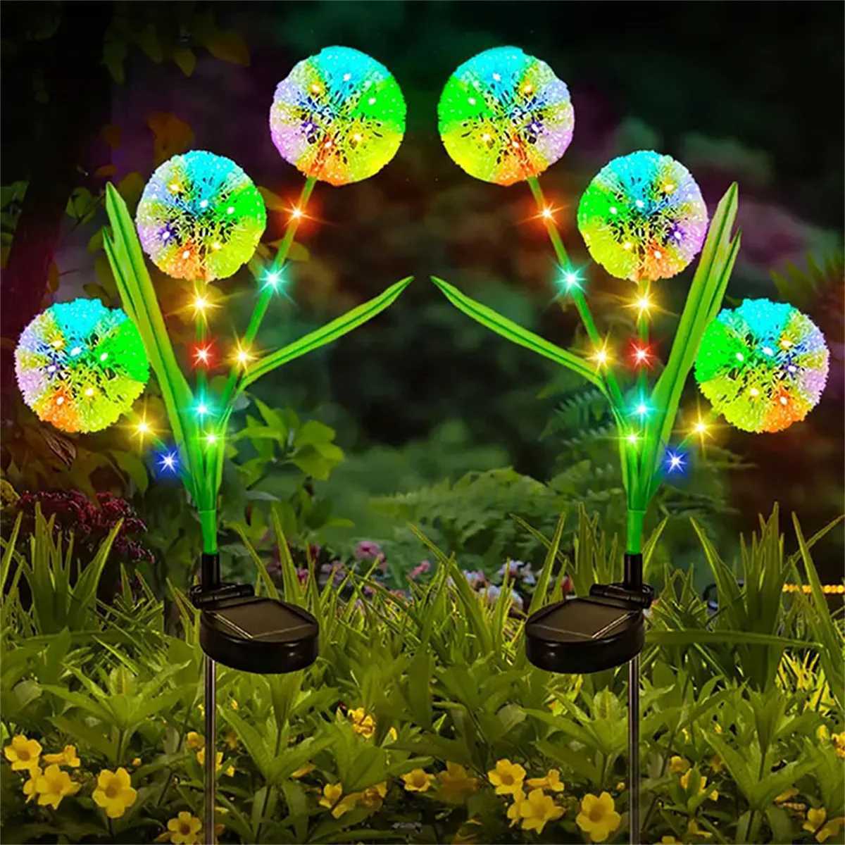 Solar Outdoor Lawn Light Dandelion Courtyard Landscape Decoration Path Light Outdoor Waterproof Sunlight Powered XJ250606