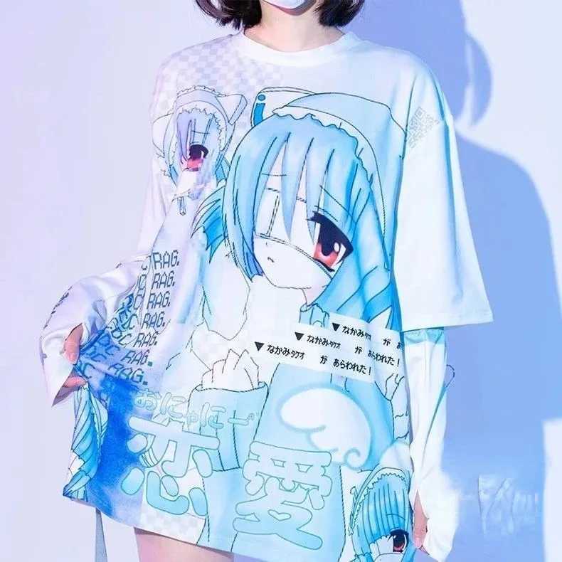 Women Clothing Casual Japanese Anime Minemine Girl 3D Printed Short Sleeve Tee Trends Y2K Oversized Gothic Unisexy T Shirt Dames W250607