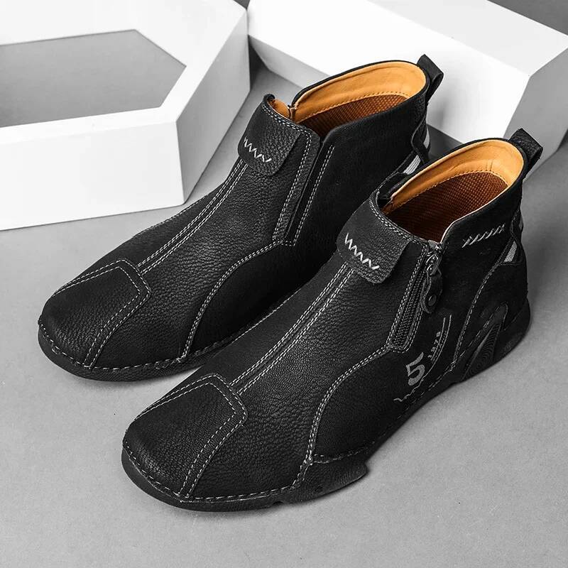 Ddmyoutdoor Casual Outdoor Anti Slip Ankle High Quality Sneakers Man Flat Bottomed Short Boots Shoes For Men Outdoor Shoes