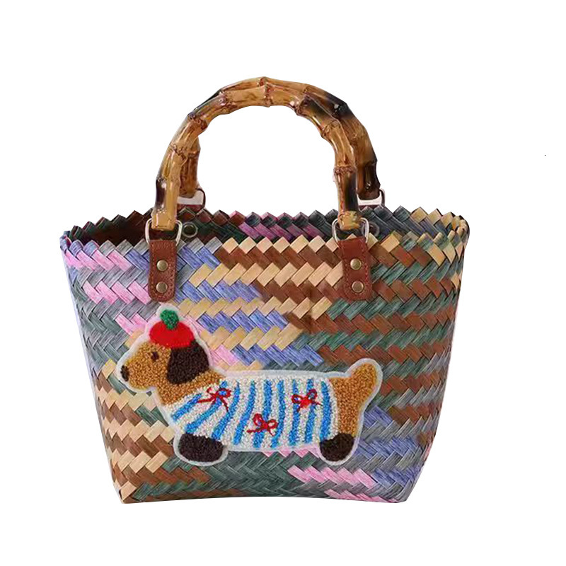 High quality brand high-quality new style free designer bag wholesale imitation rattan woven bag bamboo handbag handbag brand new free designer bag