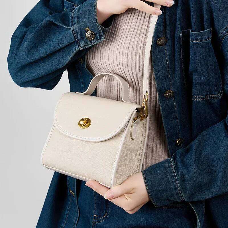 The First Layer Of Cowhide Vintage Brown Small Square Bag Women's Leather Shoulder Bags Casual Handbag 2025/06/07