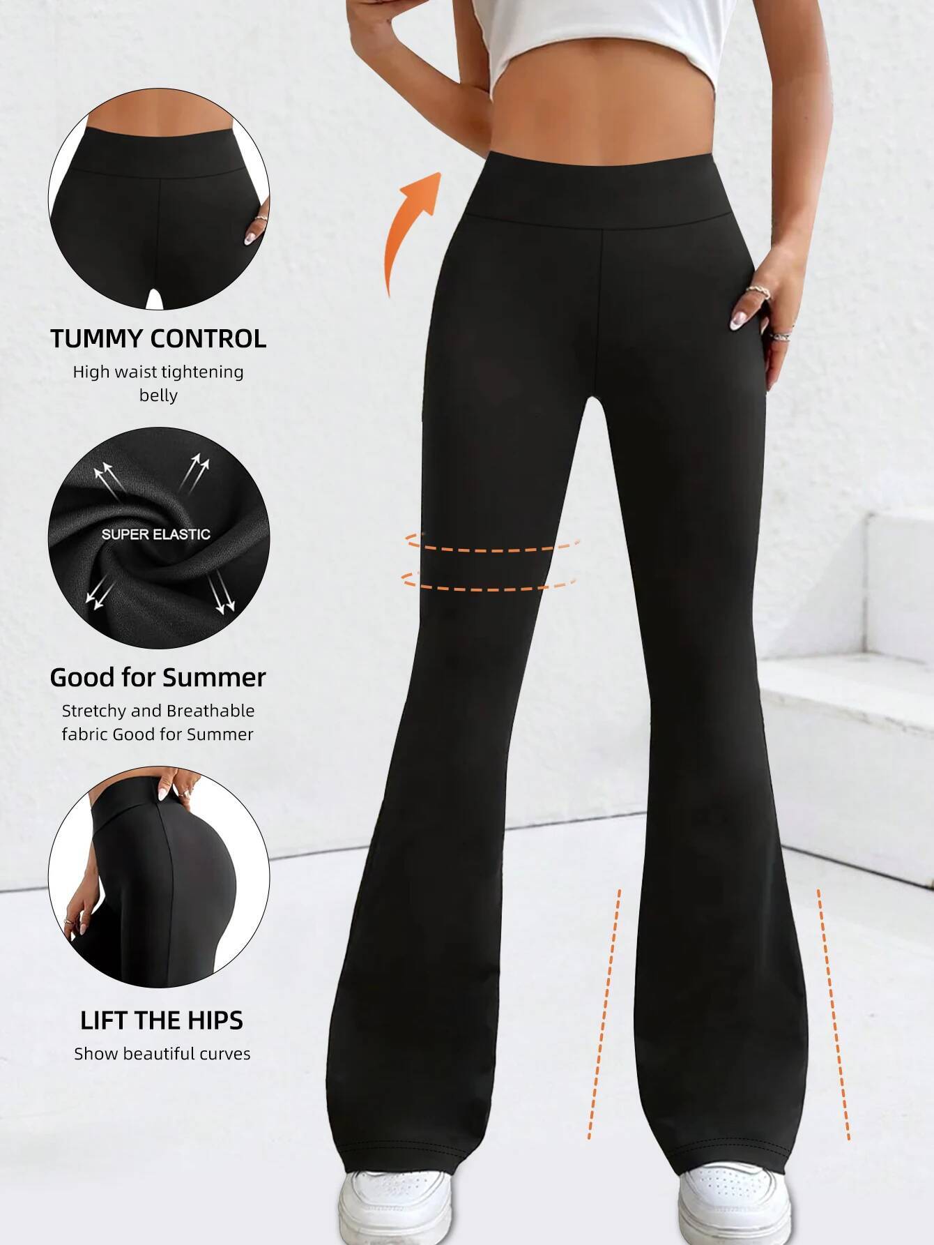 Women's Yoga Summer - High Waist Tummy Control Workout Leggings, Quick Dry Breathable Athletic Pants for Women, Gym Runnin