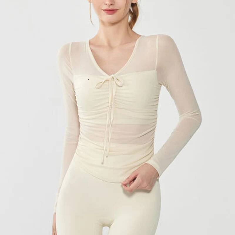 Yoga Suits for Women Spring Summer New Tops with Chest Pads and Long Sleeves Professional Pilates Training Sports Bra