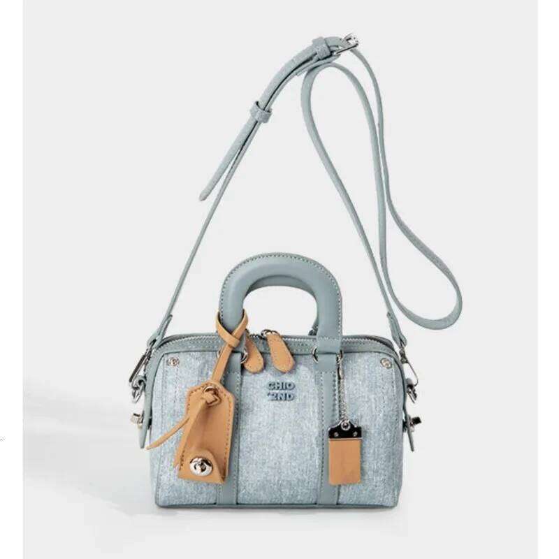 Retro Blue Designer Women Vintage Cute Casual Y2k Hand Purse Female Haruku Aesthetic Messenger Bag Chic