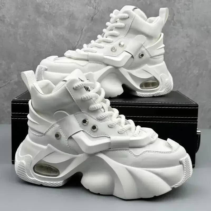 Ddmyoutdoor Men S High Top New Trend Wear Resistant Synthetic Leather Casual Lace Up Height Increasing Fashion Boots Outdoor Shoes