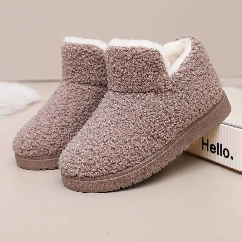 Ddmyoutdoor Women Winter Snow Fashion Plush Warm Thick Cotton Shoes Anti Slip Soft Sole Outdoor Cold Proof Ankle Boots Outdoor Shoes