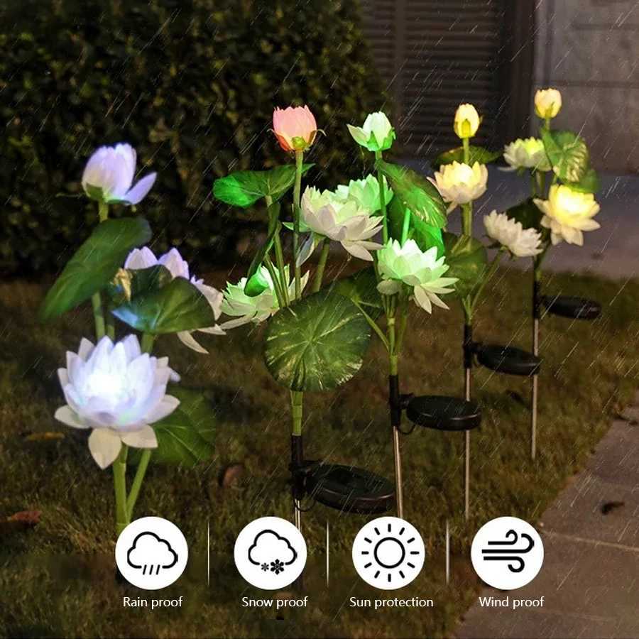 LED Solar Lotus Field Plug-in Light Landscape Lawn Balcony Atmosphere Courtyard LightXJ250606
