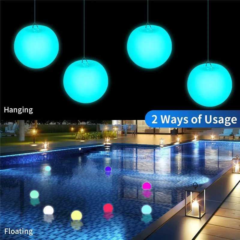 1/6PC Floating Garden Ball Light Swimming Pool Lights 16Color Waterproof Lawn Lamp Pool Toy Outdoor Party Wedding Bar Decor W250607