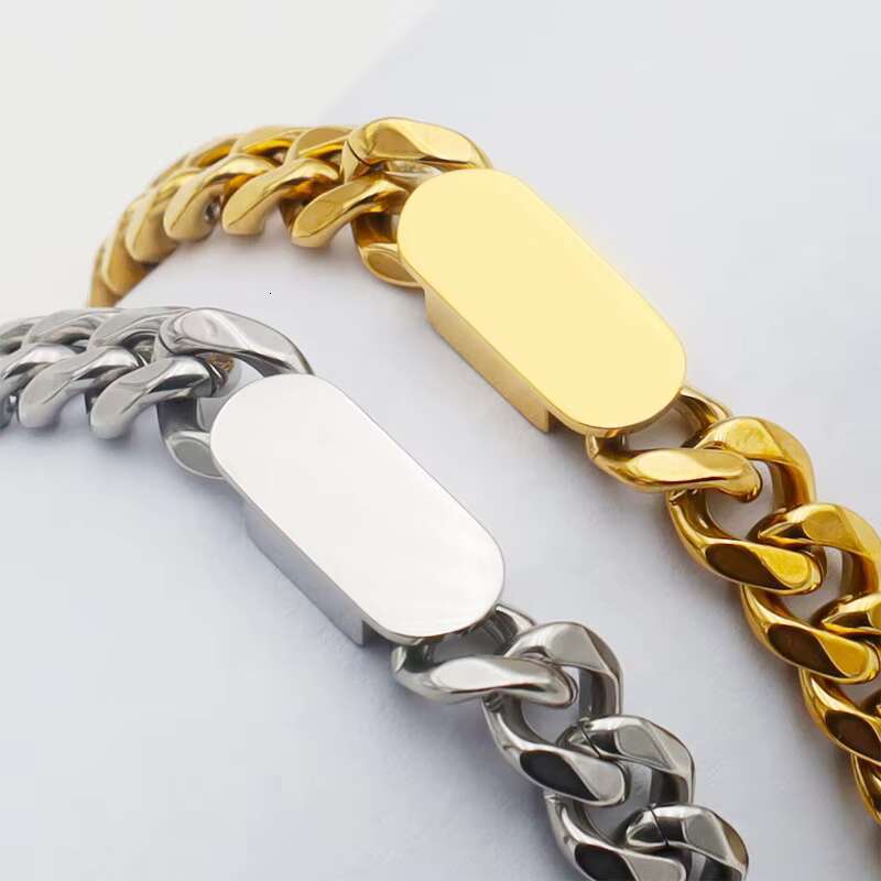 2024 Hot Selling Hip Hop 18K Gold Plate Stainless Steel Chunky Cuban Link Shell Bracelet Necklace
