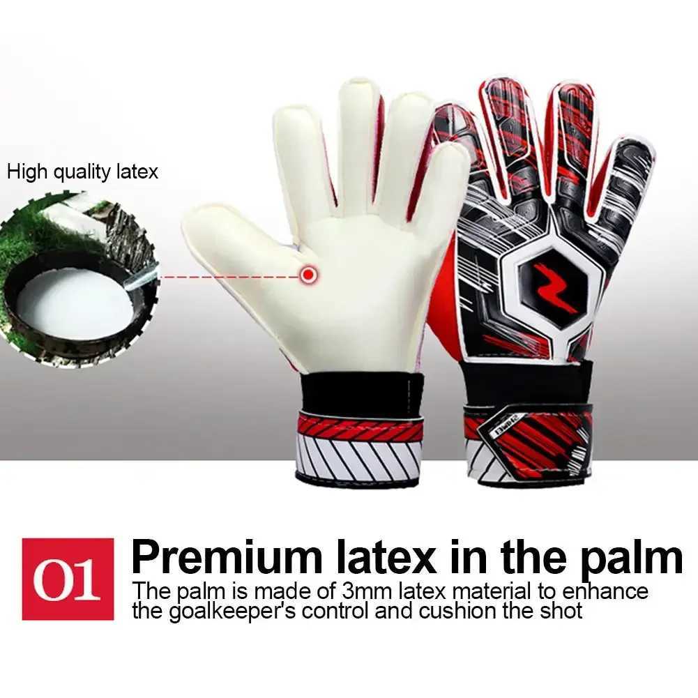 1 Pair Adults Kids Professional Soccer Goalkeeper Gloves Finger Protection Thickened Latex Football Goalkeeper Gloves XJ250606