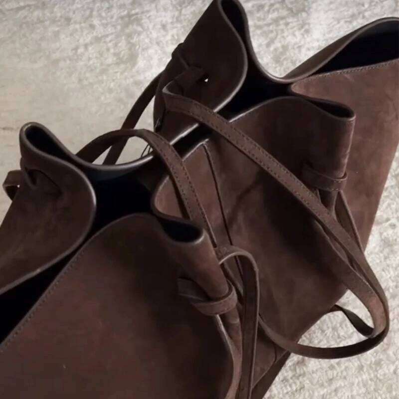 Vintage Faux Suede Tote For Women Designer Handbags And Purses New In Ruched Large Capacity Underarm Shoulder Bags