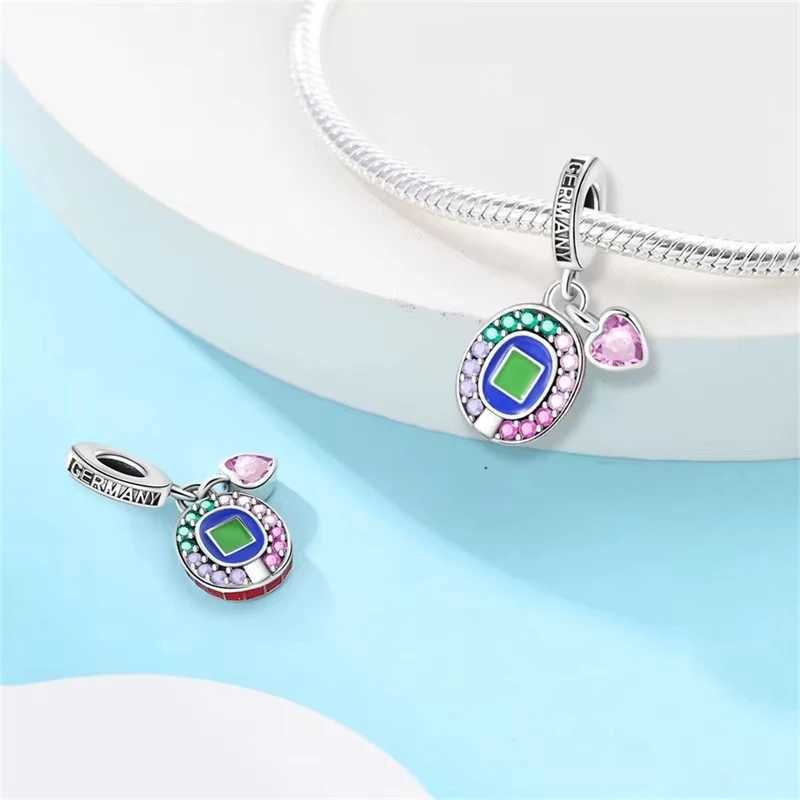 925 Silver Sports Series Dumbbell Badminton Soccer Charm Beads Fit Pandach Original DIY Bracelets Birtay Gifts Fine JewelryXJ250607