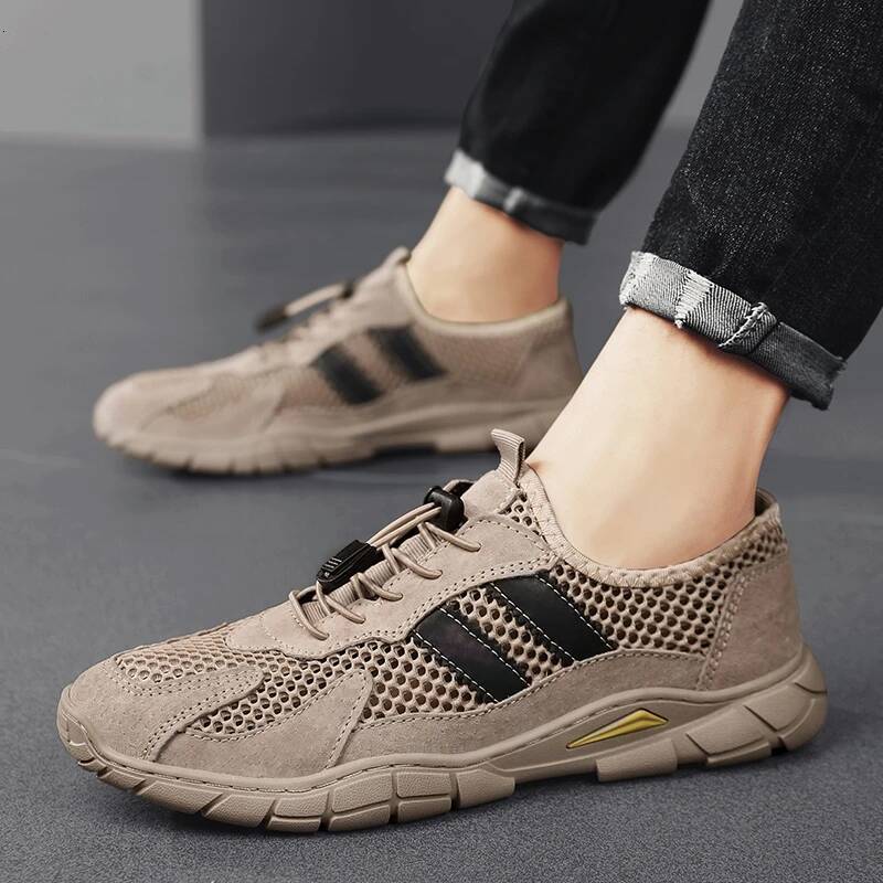 Ddmyoutdoor Men S Summer Sneakers Trainers Flat Bottomed New Outdoor Hiking Hollow Breathable Mesh Casual Shoes Tenis Masculino Outdoor Shoes