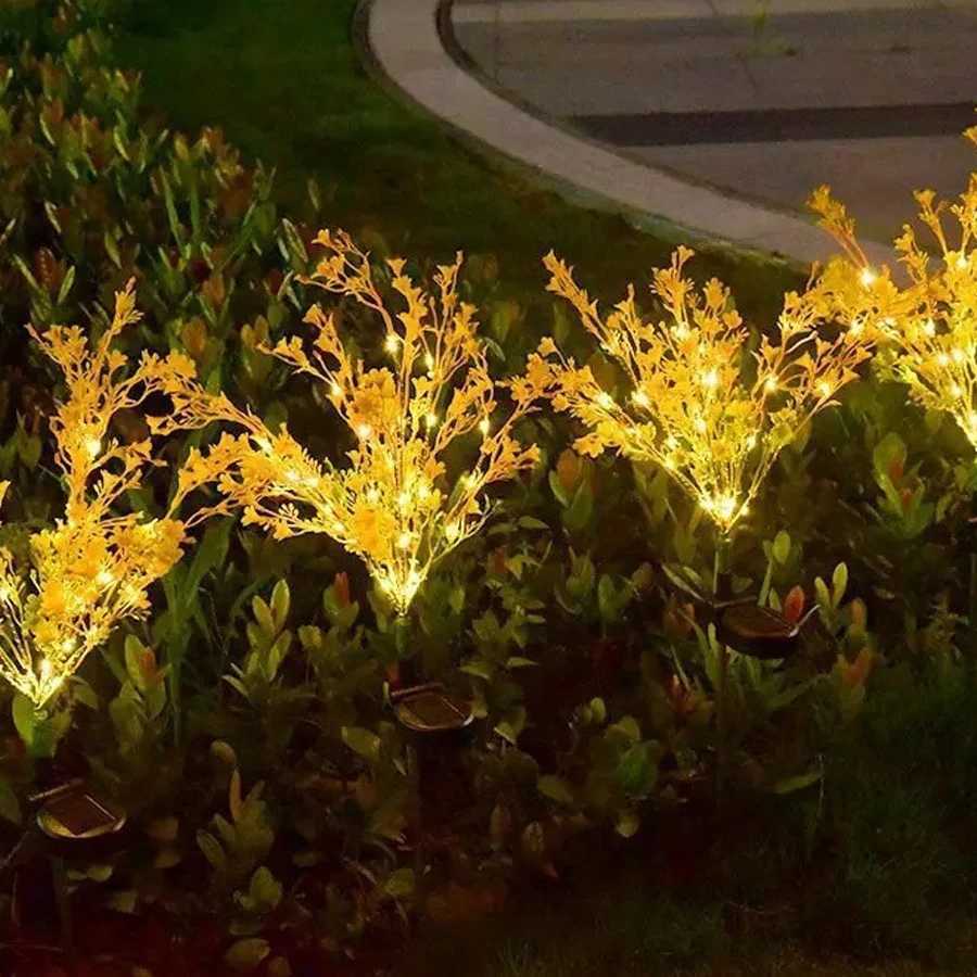 LED Solar Rapeseed Flower Outdoor Cross border Garden Light Solar Lawn Plug-in LightXJ250606