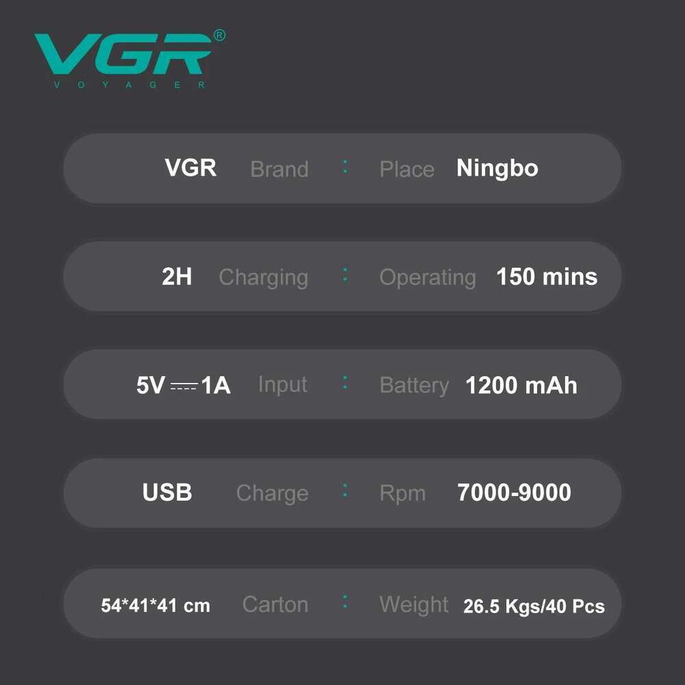 VGR Electric Professional Beard Trimmer Reciprocating Foil Shaver 9000 RPM Shaving Hine Razors For Men V-308