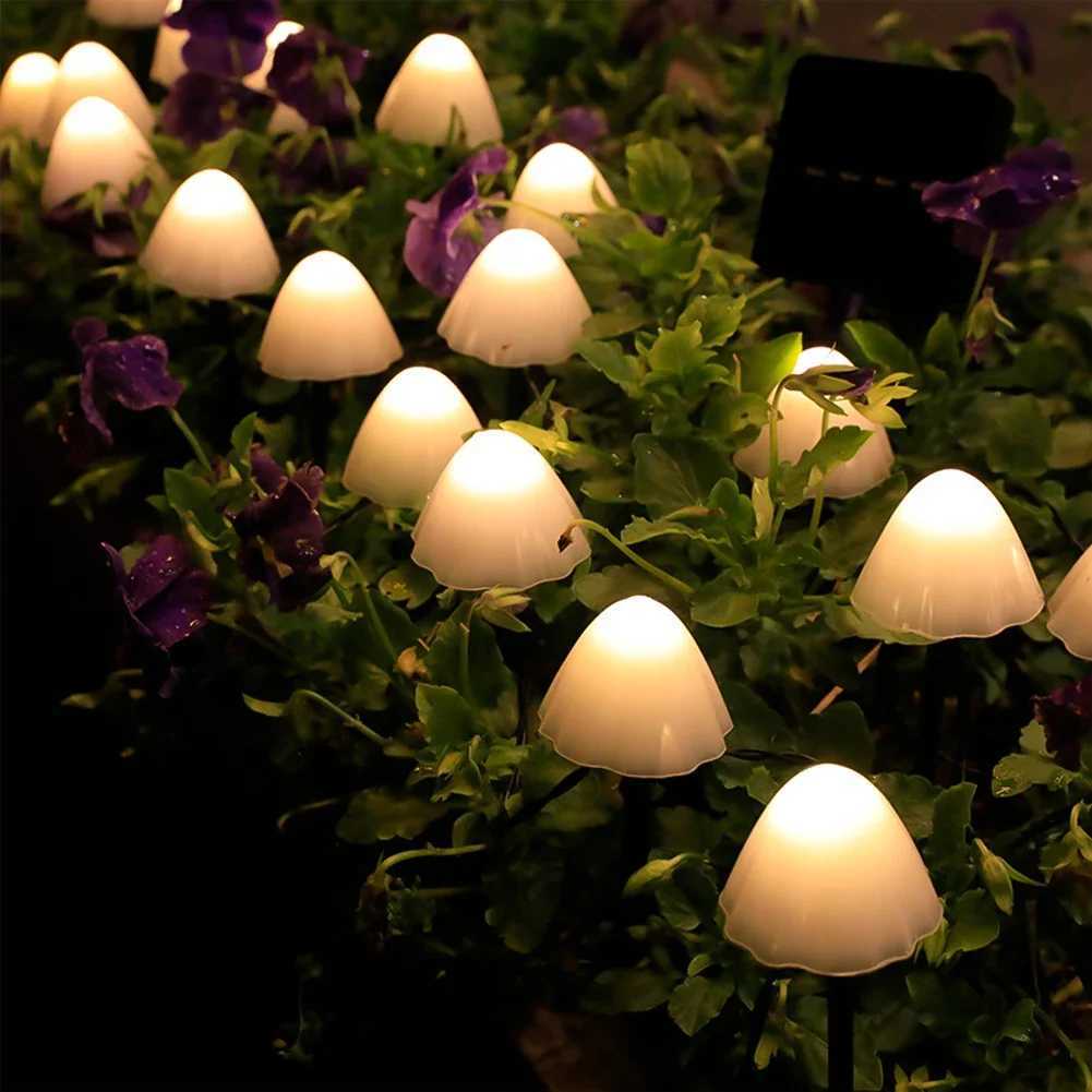 10 LED Solar Mushroom Lights Outdoor Waterproof Decorative Street Lights for Lawn Garden Patio Christmas Holiday Decoration XJ250606