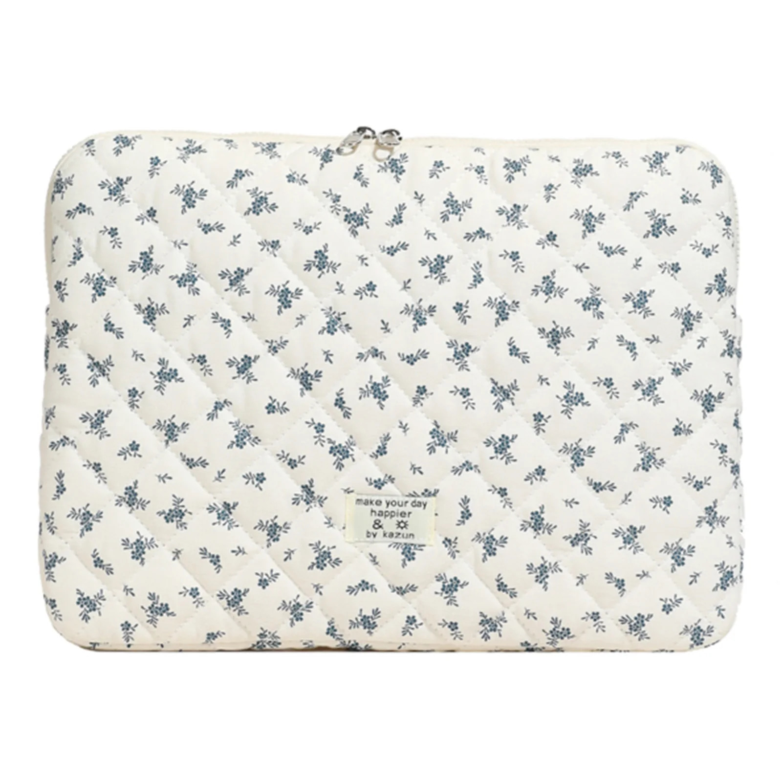 Maple Leaf Fluffy Padded Bag Embroidery Puffy Protective Case Shockproof Cute Quilted Laptop Sleeve Computer Storage Bag 250603