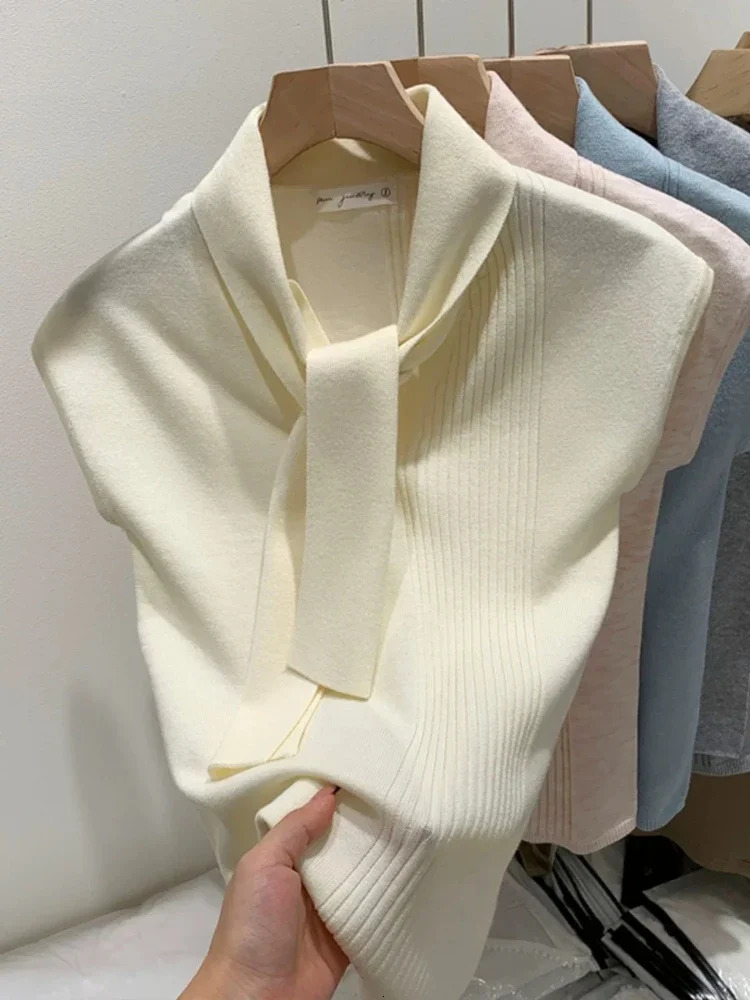 2025 Women Knitted Tank Top Thin Tops Basic Casual Oneck Tees Sleeveless For 250530