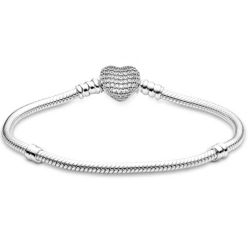 TOGORY Silver Plated Cute Crystal Owl Heart Snake Chain Charm Bracelet For Women Men Brand Bracelets DIY Jewelry Gift Making W250606