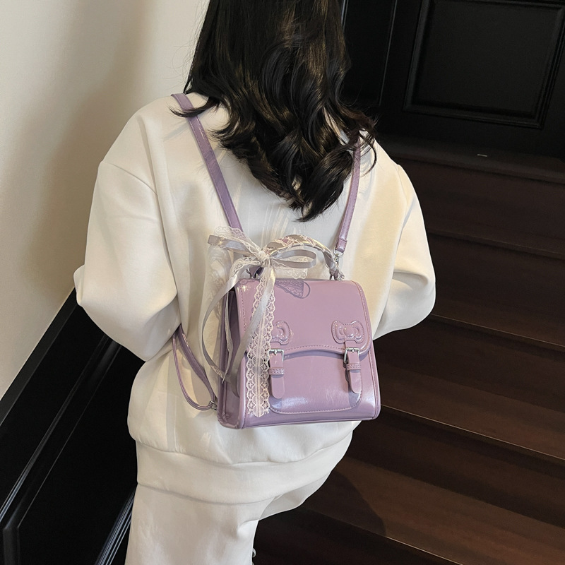 designer Korean Silk Scarf Handbag Women's 2025 New Trendy Fashion Backpack College Style Versatile Shoulder Bag