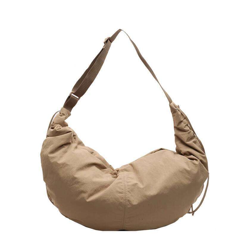 2025 Spring Casual Nylon Crossbody Half Moon Shape Lightweight Large Capacity Shoulder Trendy Crescent Horn Bag
