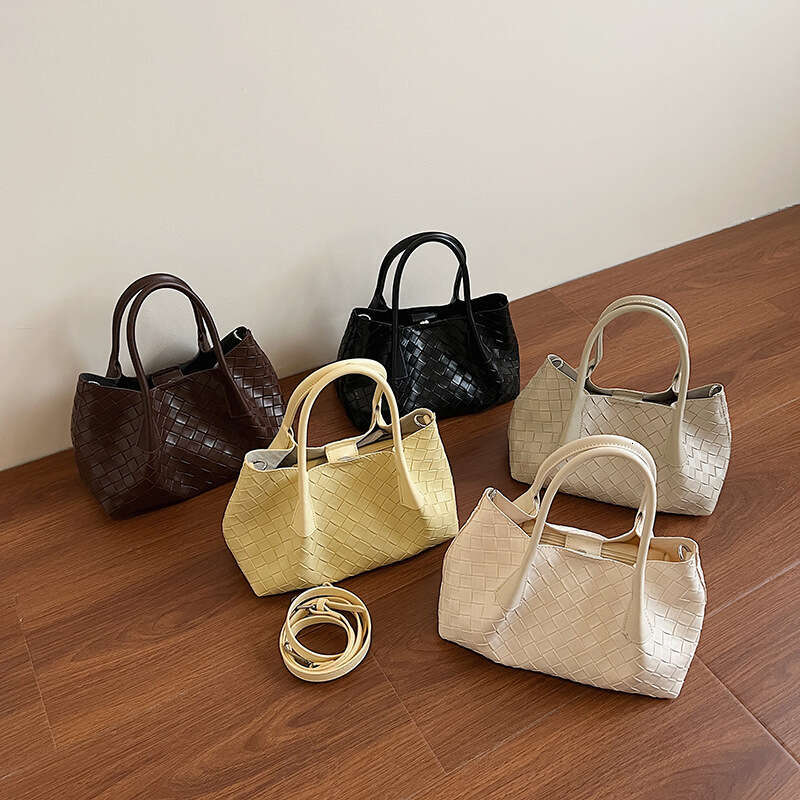 Niche Handbag for Women 2025 Summer New Simple Woven Pattern Basket Fashion Commuter Crossbody Bag Trend