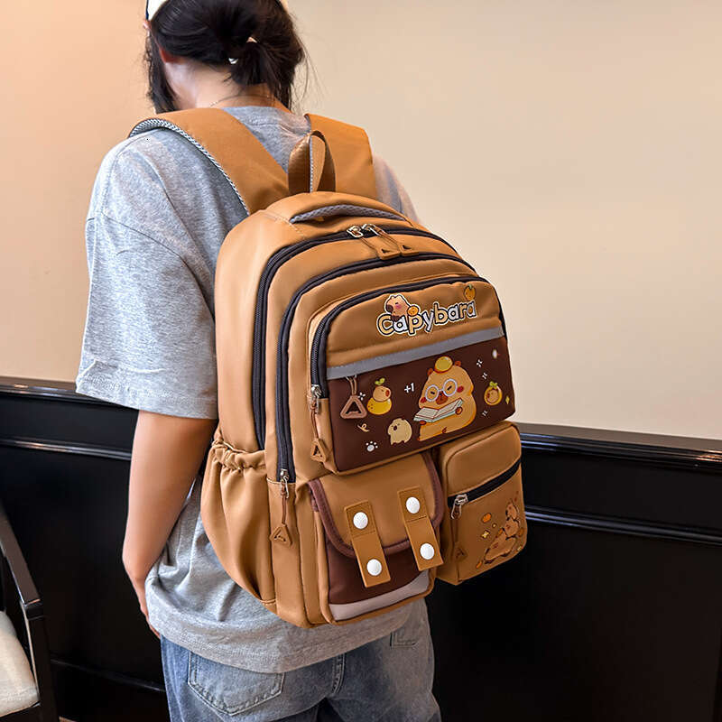 Kapibala Print Boys Girls Colorful Backpack Casual Trendy Cute Women Student Bag