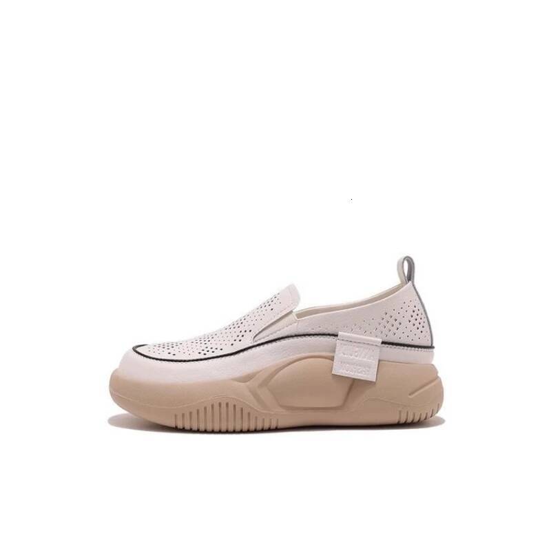 ddmyoutdoor Female Hollow Out Loafers With Round Toe And Soft New Summer Fitting Single Shoe Thick Sole Small White Shoes For Women Outdoor Outdoor Sh