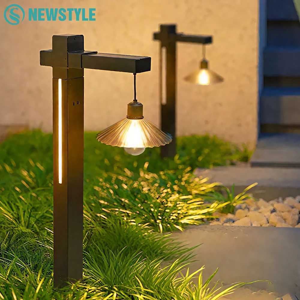 Solar Lamp Post Light Solar Pathway Light Outdoor Vintage Solar Powered Landscape Lighting Waterproof Driveway Patio Garden LawnXJ250606