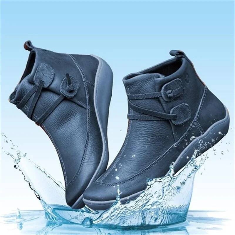 Ddmyoutdoor New Autumn And Winter Shoes Fat British Wind Retro Boots High Quality PU Waterproof Warm Women S Booties Mujer Botas Outdoor