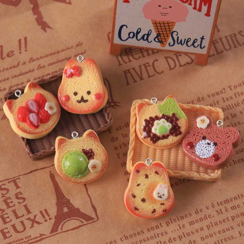 10Pcs Cute Rabbit Bear Bread She Resin Charms Animal She Toast Cookies Pendants for Earrings Keychains DIY Jewelry Making XJ250607