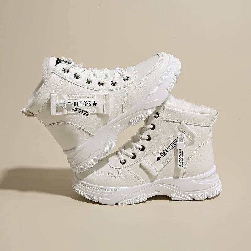 Ddmyoutdoor Womans Women S Winter New Versatile Ankle Short Boots Sport British Thick Bottom With Veet Casual Cotton Shoes Outdoor Shoes