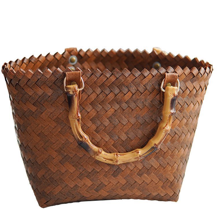 Top quality brand new free designer bag wholesale imitation rattan woven bag hand woven retro imitation bamboo handle handbag brand new free designer 