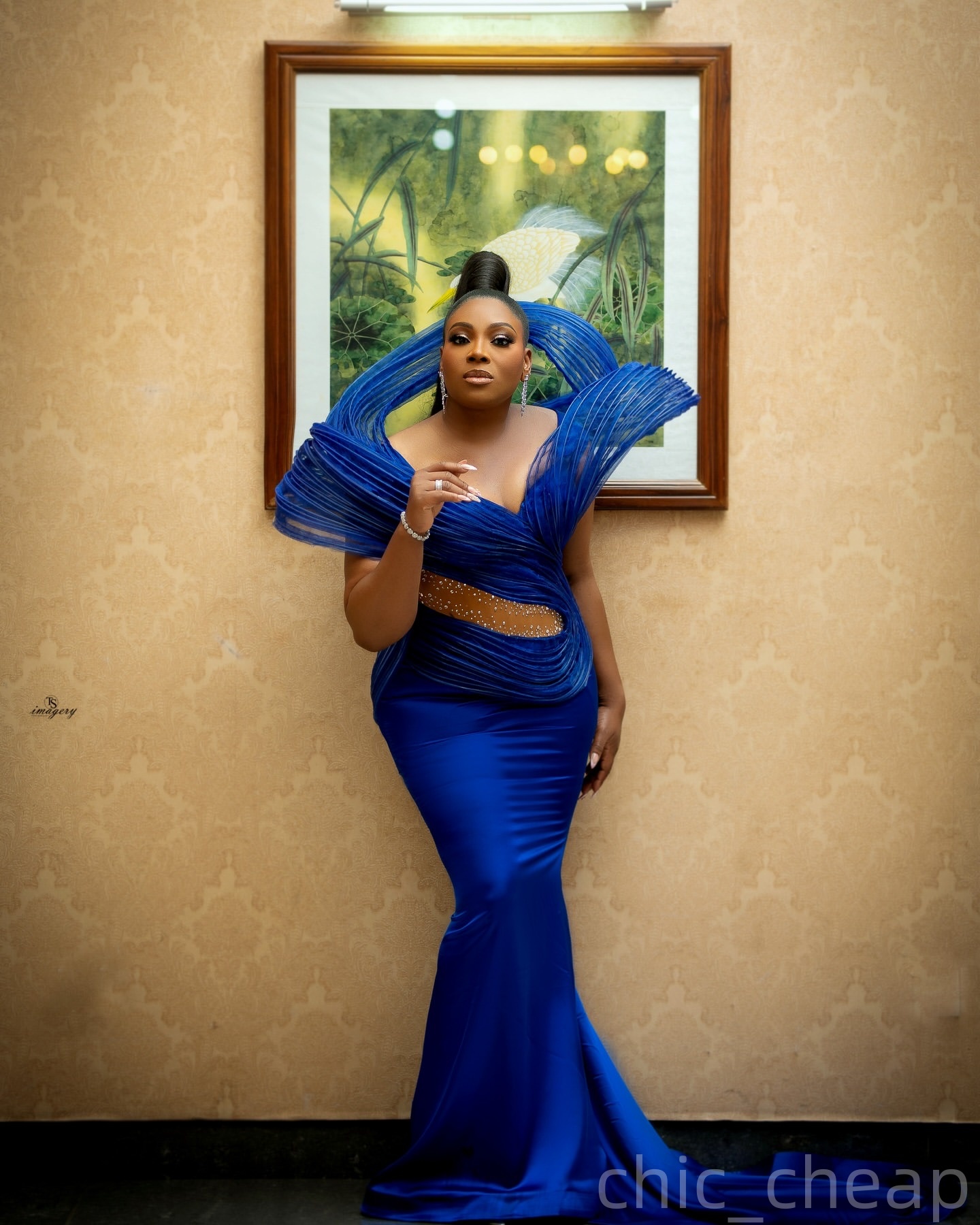 Royal Blue Mermaid Prom Dresses 2025 Crystals Satin Spaghetti Evening Formal Party Second Birthday Engagement Gowns Plus Size Dress For Special Occasi