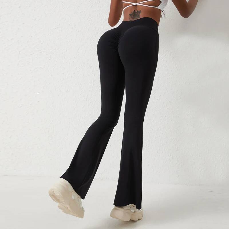 QINACTIV Flare Leggings Women Bell-bottoms Yoga Trousers High Waist Fiess Pants Stretch Gym Casual Sports