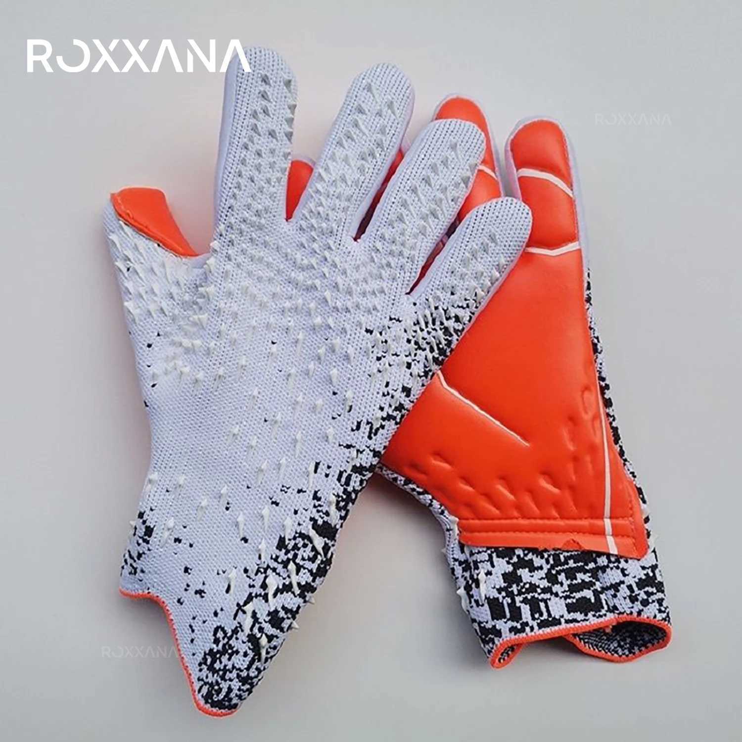 ROXXANA Strong Grip for Soccer Goalie Goalkeeper Latex Gloves for Adult Youth Football Sports Training and Match with Size 6-10 XJ250606