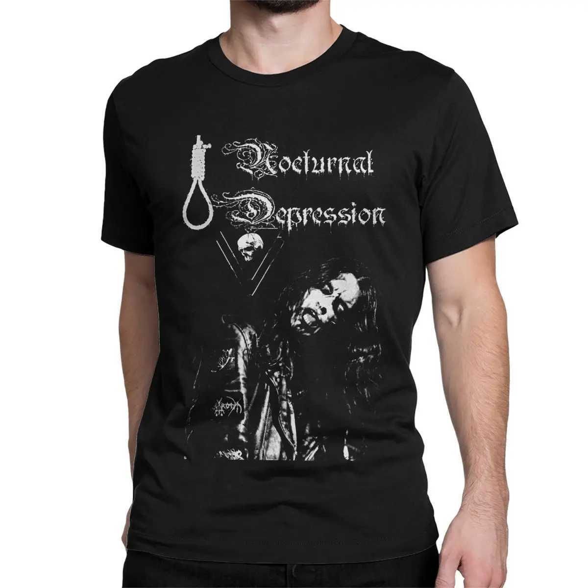 Men Women T-Shirts Nocturnal Depression Vintage 100% Cotton T Shirt Short Sleeve Black Metal Band T Shirt Crew Neck Plus Size X250607