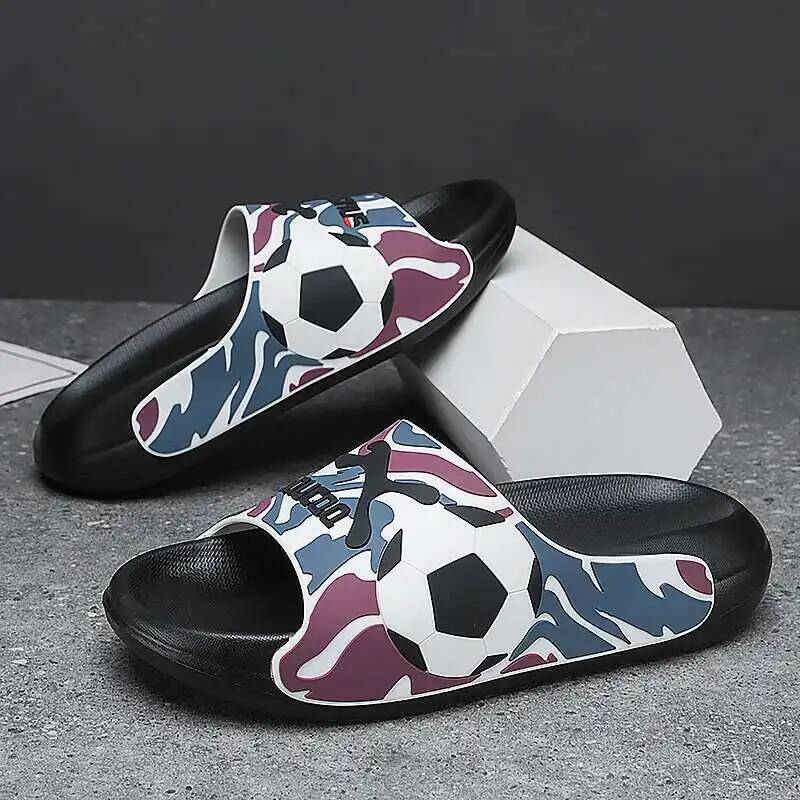 Ddmyoutdoor New Fashion Men S Slippers Brand Summer Sole Non Slip EVA Beach Shoes Football Male Slides Soft Thick Soled Slidee Slipper outdoor shoes