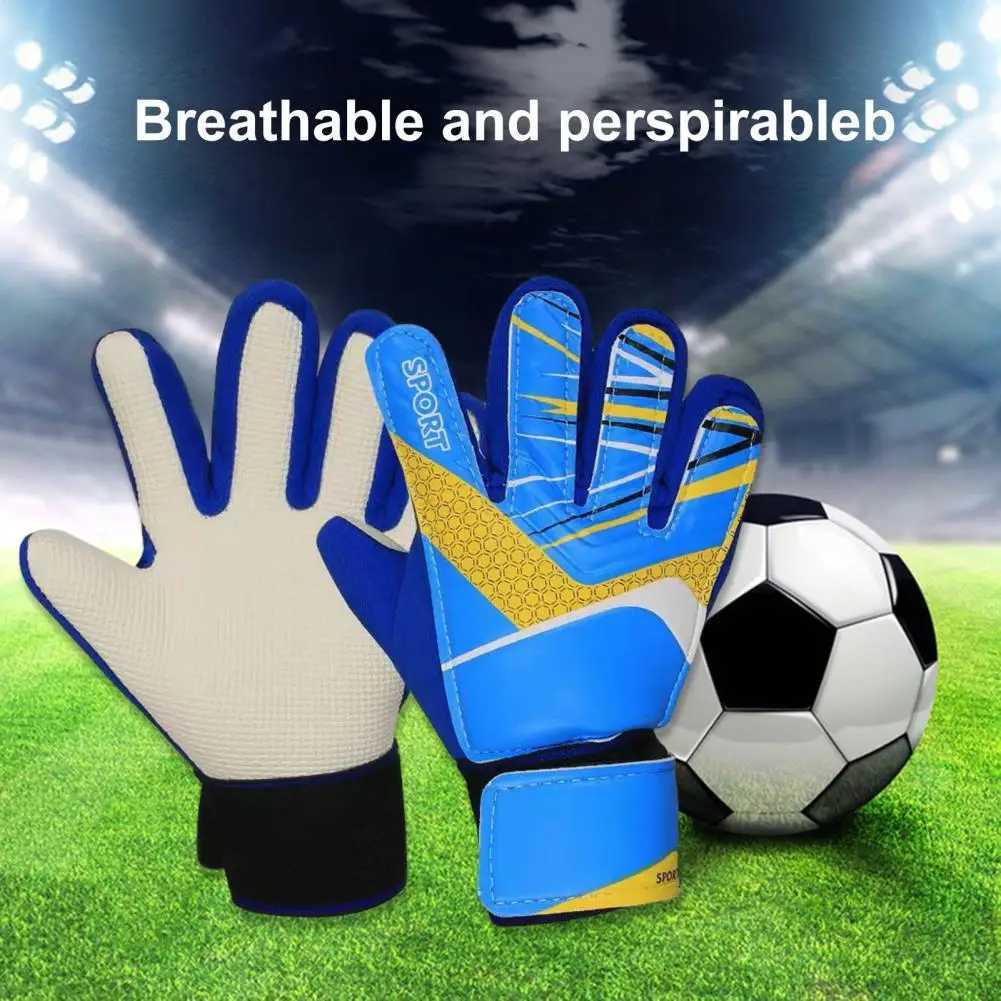 1 Pair Goalkeeper Gloves Breathable Impact Resistant Non-slip Texture Football Training Gloves Goalie Gloves For Kids Soccer Gloves XJ250606