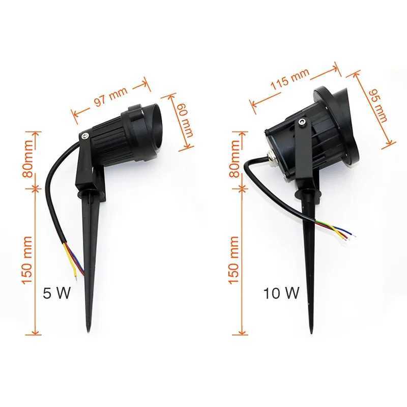 LED Lawn Light Lamp RGB Waterproof Spotlight Green Yellow Courtyard Landscape Illuminated Trees Lights Ground Mounted Floodlight W250607