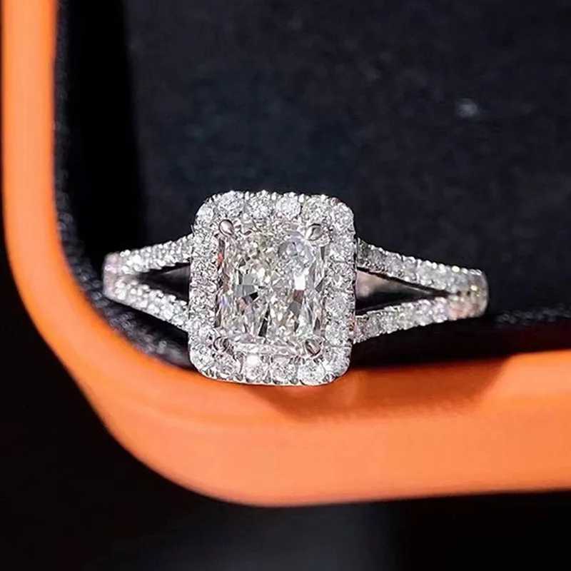 925 Sterling Silver Fashion Female Engagement Ring Shiny Cubic Zirconia Finger Jewelry Trendy Bridal Wedding Band Accessories XJ250606