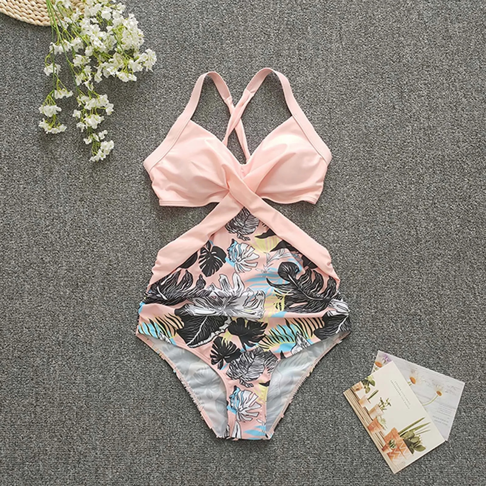 Swimwear Women Swimsuit Leopard Female Swimming Bikinis Push Up Monokini Sexy Vneck L6 250530