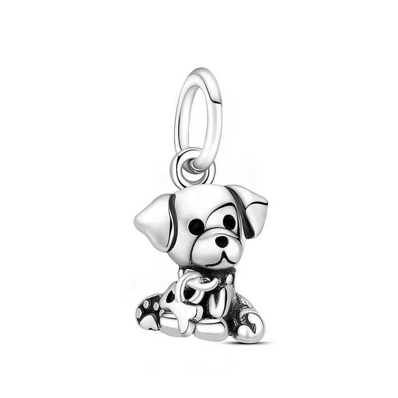 Original Silver-Plated Charms Pets Dog Cat P Print Pendant Beads Fit Pan Bracelets Necklaces Women DIY JewelryXJ250607