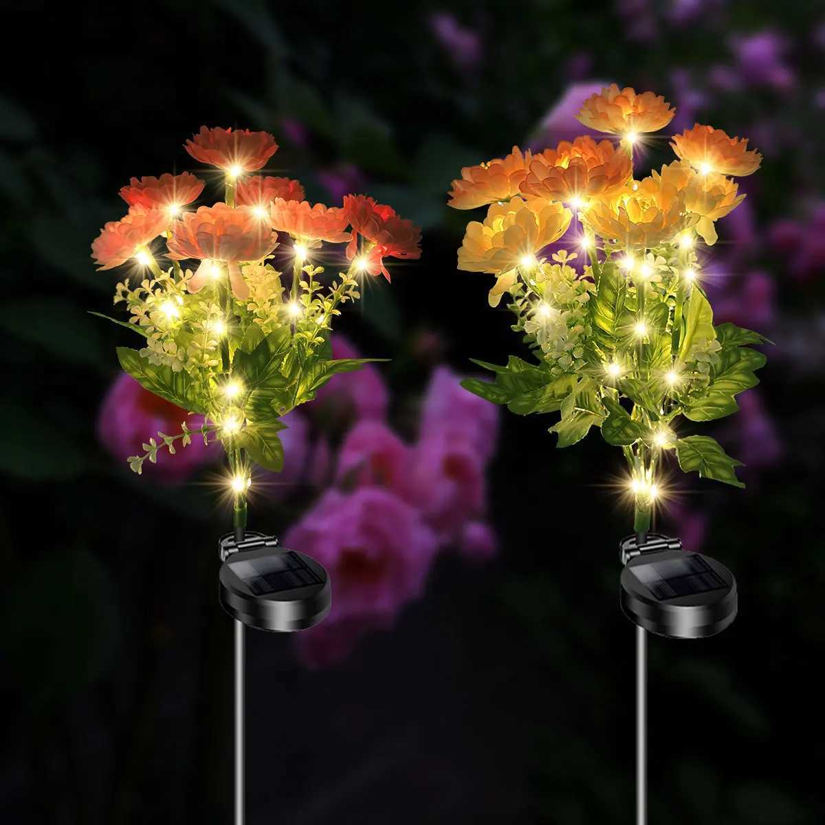 Snow Lotus Solar Decorative Garden Light Outdoor IP65 Waterproof LED Decoration for Courtyard LawnXJ250606
