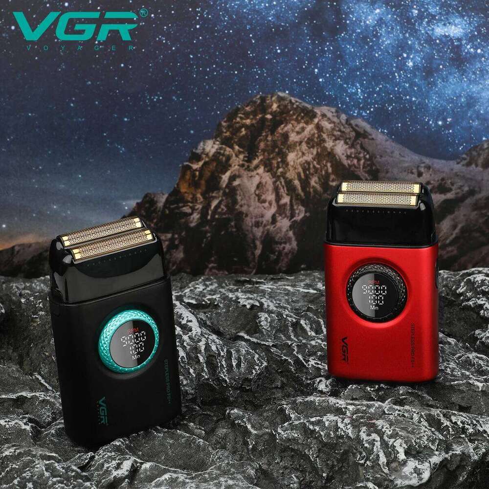 VGR Electric Razor Professional Beard Trimmer 9000 RPM Cordless Face Shaver Metal Safety Shaving Hine For Men V-377